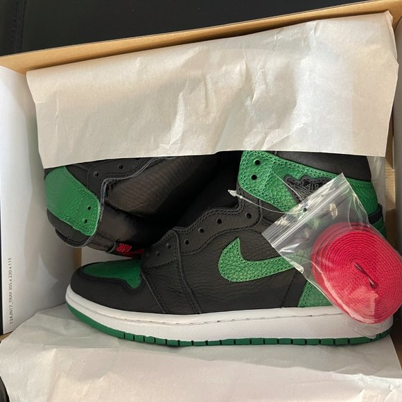 Jordan 1 Fashion versatile lychee skin black green